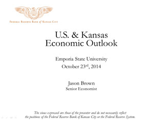 Jason Brown Kansas economic outlook 2014